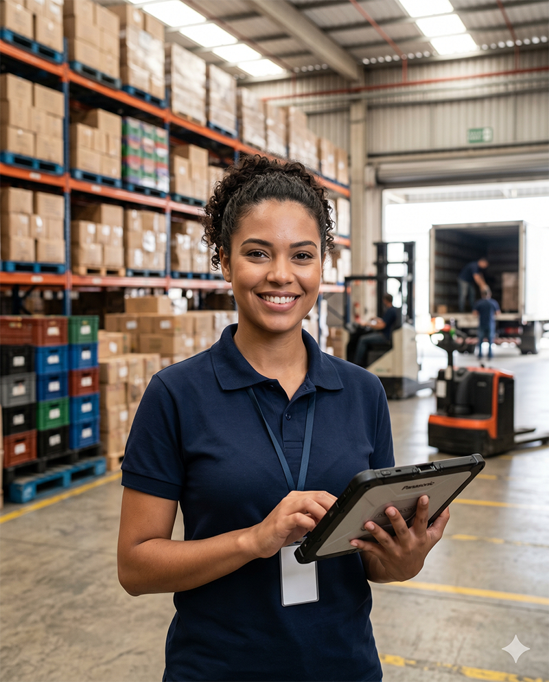 Equipe operacional em centro logístico da Uppertruck